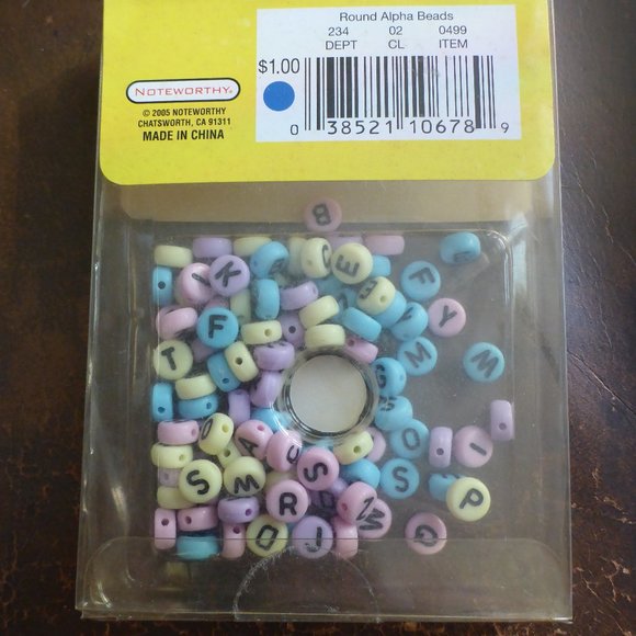 Let's Bead! Round Alphabet Beads 99 Pieces - Picture 2 of 2